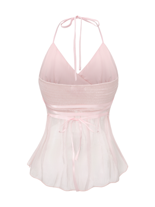 Pirouette Babydoll Wrap Top (Sequin Pink)