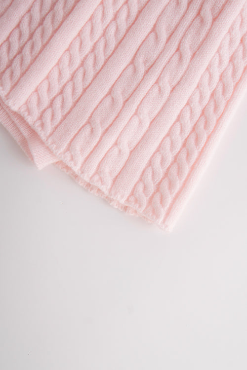 Strawberry Milk Cable Knit Fold Over Mid-Rise Skirt (Pink)