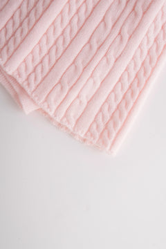 Strawberry Milk Cable Knit Fold Over Mid-Rise Skirt (Pink) - Angel Ruche
