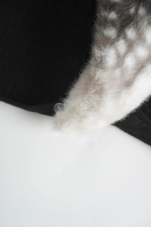 My True Form Fawn Fur Bolero Cardigan (Black) - Angel Ruche