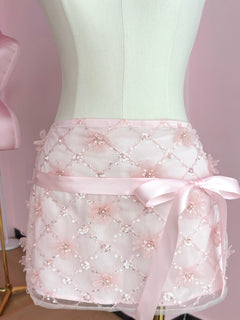 Averie Beaded Sequin Skirt + Lace Shorts