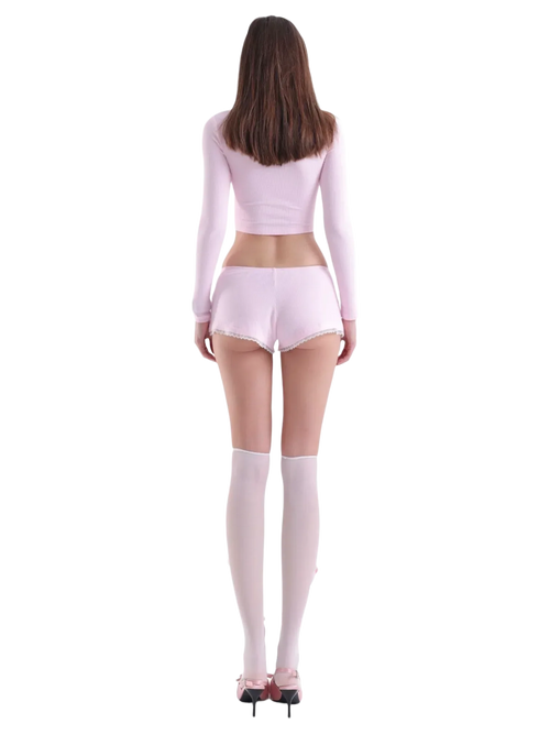 Tulle Ribbon Loose Socks (Pink) - Angel Ruche