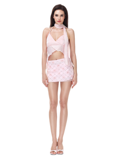 Averie Beaded Sequin Skirt + Lace Shorts