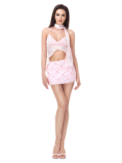 Averie Beaded Sequin Skirt + Lace Shorts