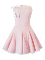 Dolly Polka Dot Dress + Petticoat (Pink) - styling detail - Angel Ruche