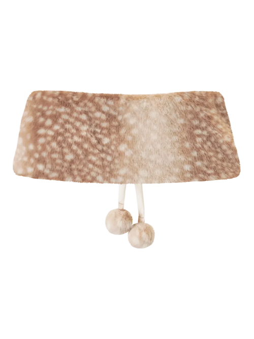 Sugar Pom Fur Pullover Cape (Deer Print) - Angel Ruche