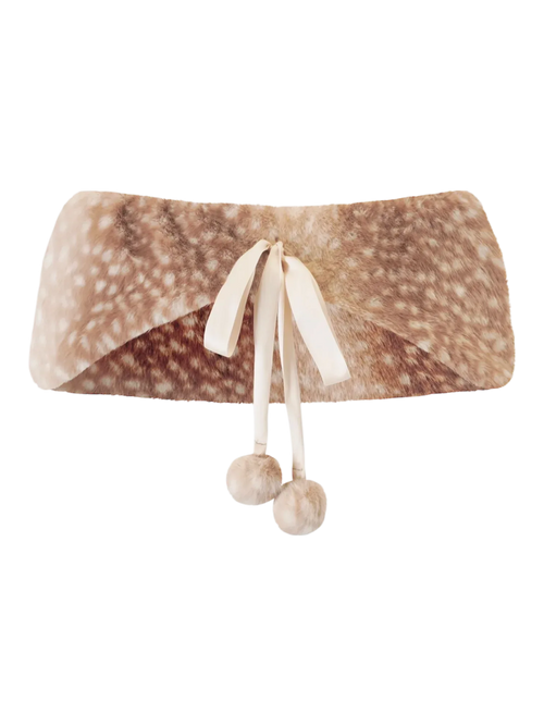 Sugar Pom Fur Pullover Cape (Deer Print) - Angel Ruche