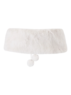 Sugar Pom Fur Pullover Cape (White) - Angel Ruche