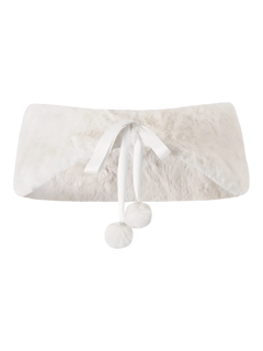 Sugar Pom Fur Pullover Cape (White) - Angel Ruche