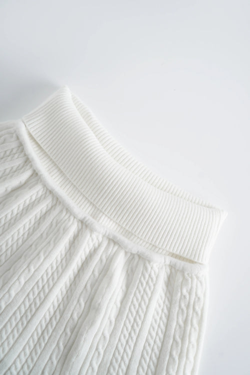 Marshmallow Cable Knit Skirt (White)