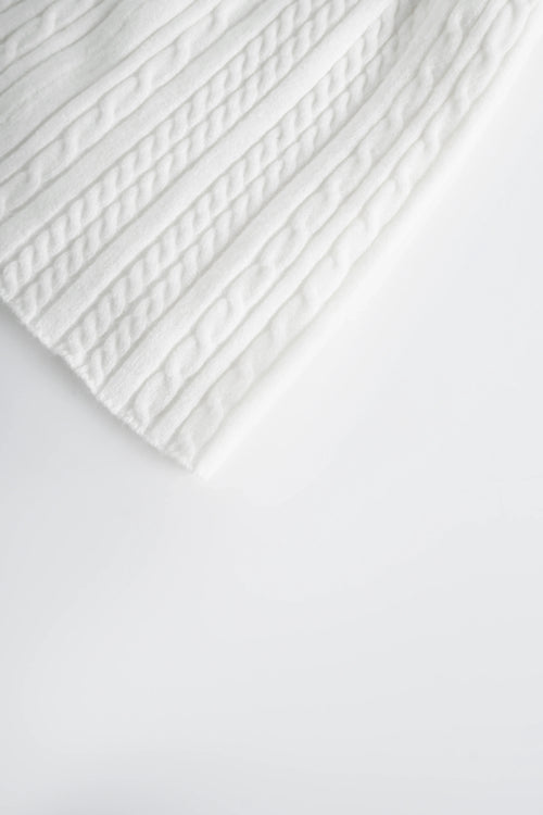 Marshmallow Cable Knit Skirt (White)
