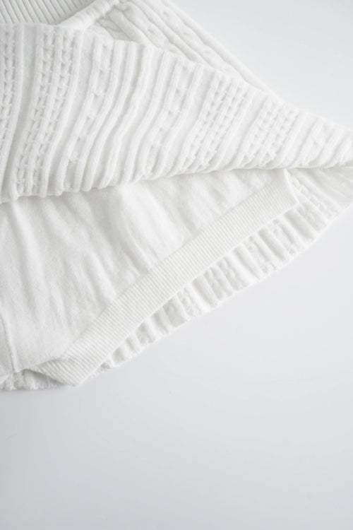 Marshmallow Cable Knit Skirt (White)
