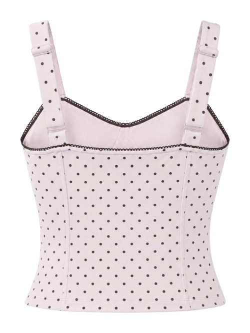 Whimsy Doll Cotton Active Top（Brown Polka）