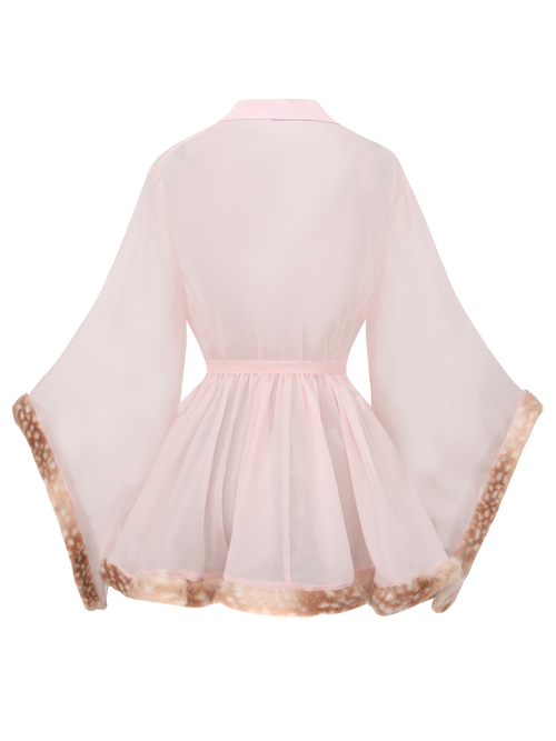 Bambi Princess Fur Chiffon Robe (Pink)