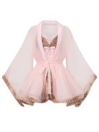 Bambi Princess Fur Chiffon Robe (Pink) - Angel Ruche