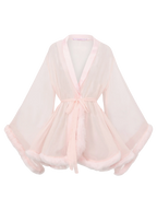 Rosé Princess Fur Chiffon Robe - Angel Ruche