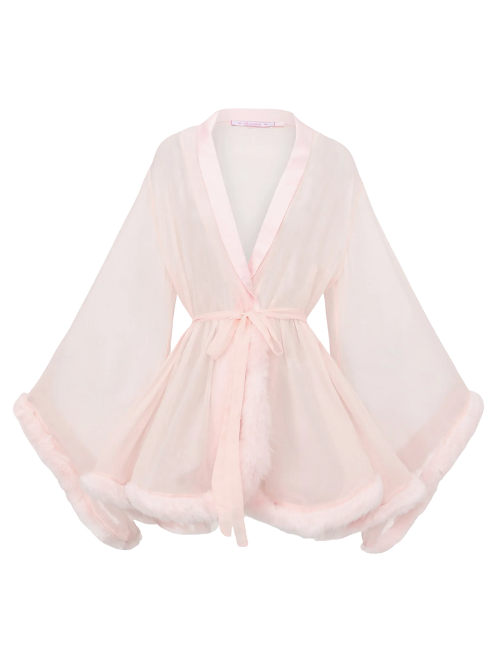 Rosé Princess Fur Chiffon Robe