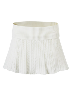 Marshmallow Cable Knit Skirt (White)
