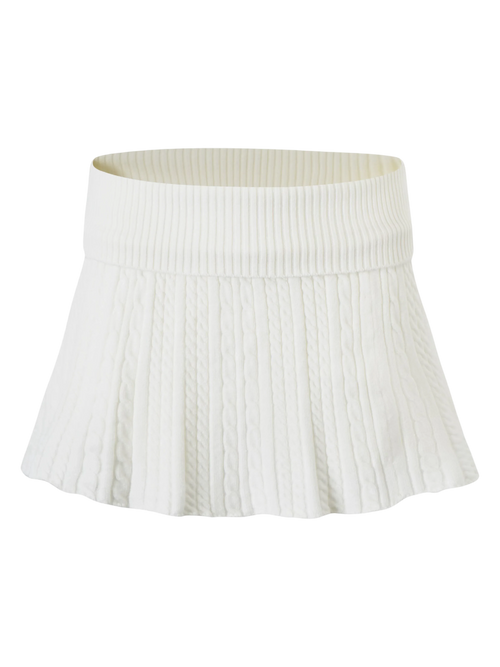 Marshmallow Cable Knit Skirt (White)