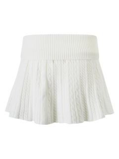 Marshmallow Cable Knit Skirt (White)