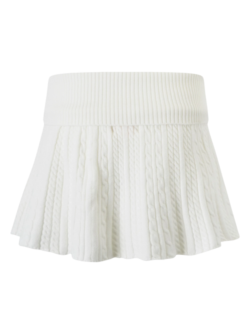 Marshmallow Cable Knit Skirt (White)