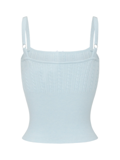Colette Cable Knit Cami Top (Ice Blue)