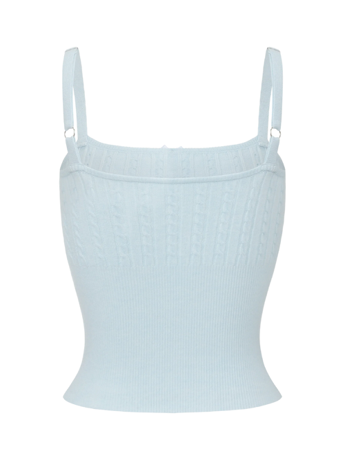 Colette Cable Knit Cami Top (Ice Blue)