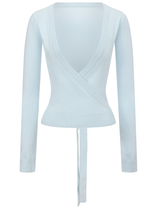 Ballet Knit Wrap Cardigan (Ice Blue)
