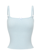 Colette Cable Knit Cami Top (Ice Blue)