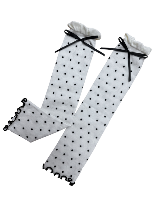 Polka Dot Leg Warmer (White)