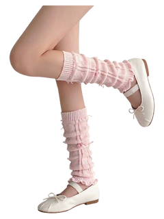 Gold Bow Leg Warmer (Pink)
