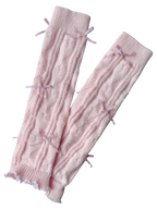 Gold Bow Leg Warmer (Pink)
