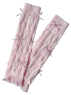 Gold Bow Leg Warmer (Pink)