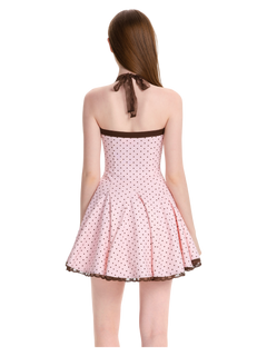 Dolly Polka Dot Dress+ Petticoat (Pink Mocha)