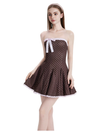 Dolly Polka Dot Dress+ Petticoat (Chocolate)