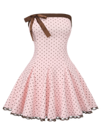 Dolly Polka Dot Dress+ Petticoat (Pink Mocha)