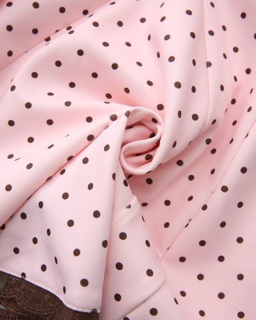 Dolly Polka Dot Dress+ Petticoat (Pink Mocha)