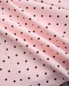 Dolly Polka Dot Dress+ Petticoat (Pink Mocha)