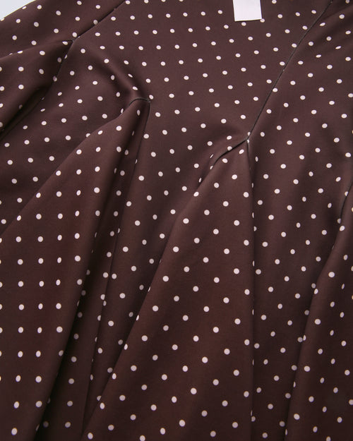 Dolly Polka Dot Dress+ Petticoat (Chocolate)
