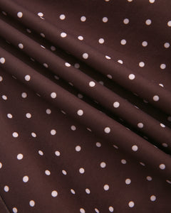 Dolly Polka Dot Dress+ Petticoat (Chocolate)