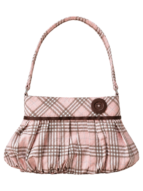 Girly Plaid Pleated Bag