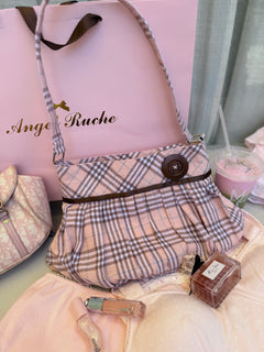 Girly Plaid Pleated Bag