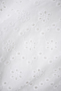 Coquette Cotton Eyelet Bubble Skirt (White)