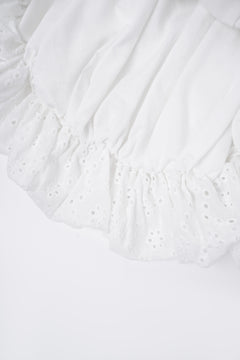 Coquette Cotton Eyelet Bubble Skirt (White)