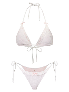 Coquette Cotton Eyelet Bikini Bottom (White)