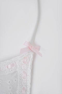 Coquette Cotton Eyelet Bikini Top (White)