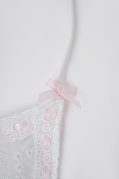 Coquette Cotton Eyelet Bikini Top (White)