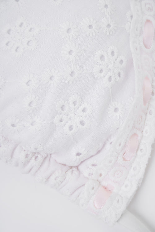 Coquette Cotton Eyelet Bikini Top (White)
