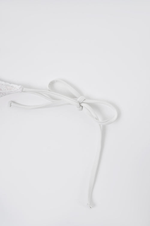 Coquette Cotton Eyelet Bikini Bottom (White)