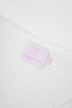 Coquette Frilly Cotton Shell Cardigan(White)
